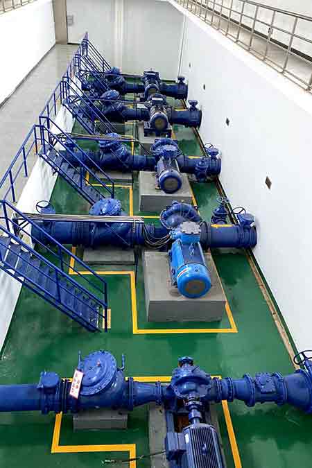 KPS系列單級雙吸離心泵在江西進(jìn)賢潤泉高橋水廠使用現(xiàn)場